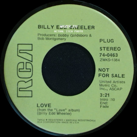 Billy Edd Wheeler - Coal Tattoo / Love side B