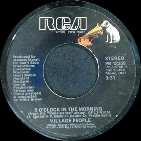 Village People - Food Fight / 5 O'clock In The Morning side B