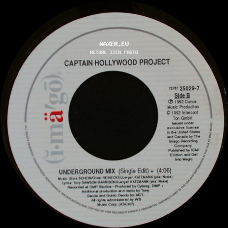 Captain Hollywood Project - More And More (Single Edit) / Underground Mix (Single Edit) + (4:06) side B