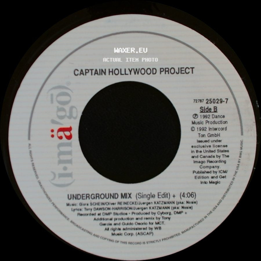 Captain Hollywood Project - More And More (Single Edit) / Underground Mix (Single Edit) + (4:06) side B