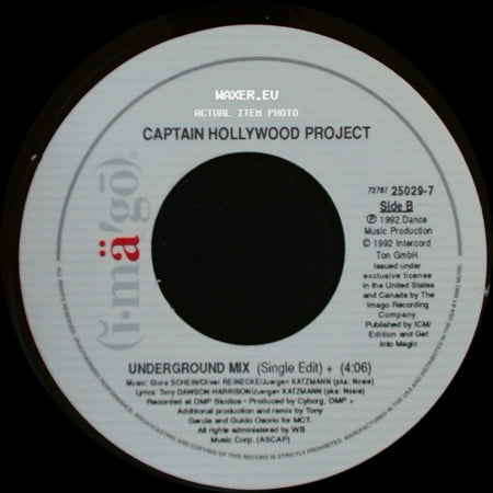 Captain Hollywood Project - More And More (Single Edit) / Underground Mix (Single Edit) + (4:06) side B