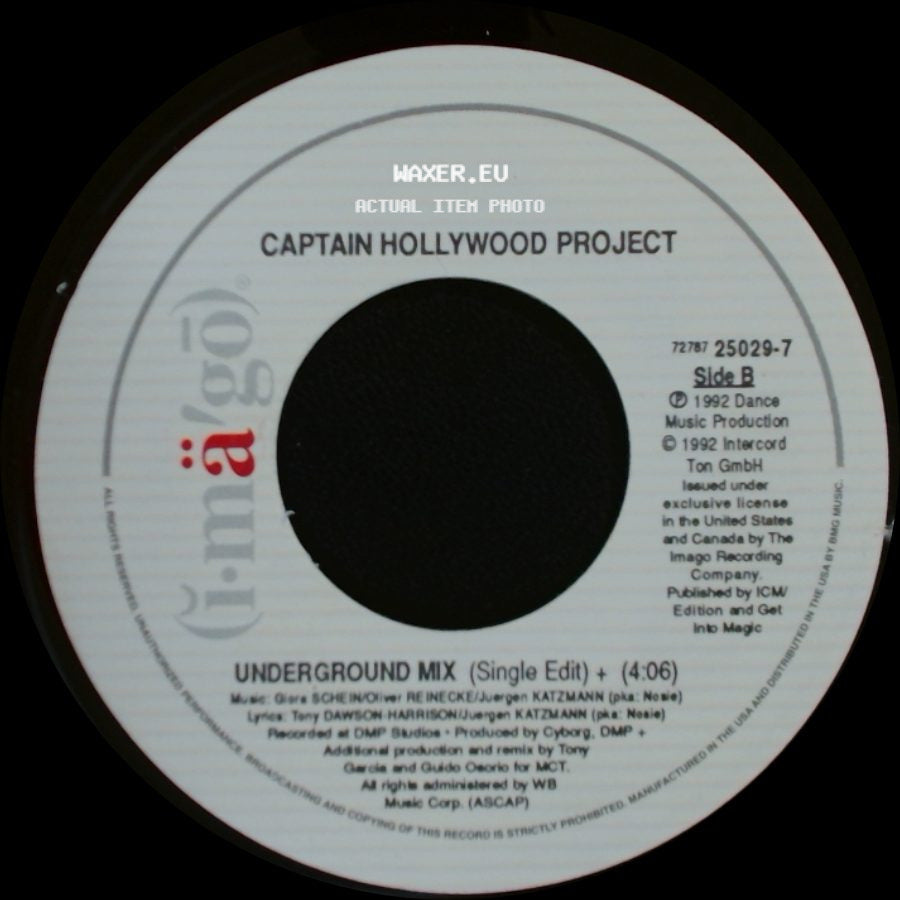 Captain Hollywood Project - More And More (Single Edit) / Underground Mix (Single Edit) + (4:06) side B