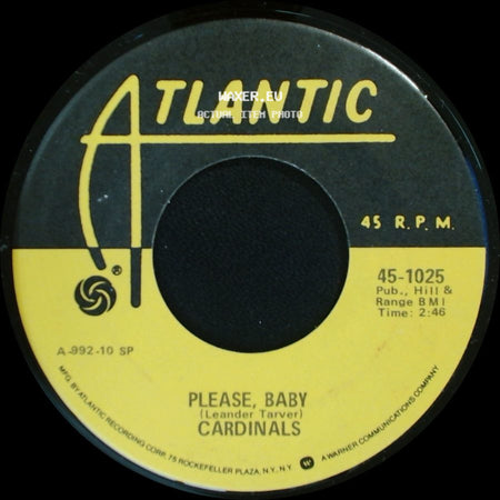 Cardinals - Please, Baby / Under A Blanket Of Blue side A