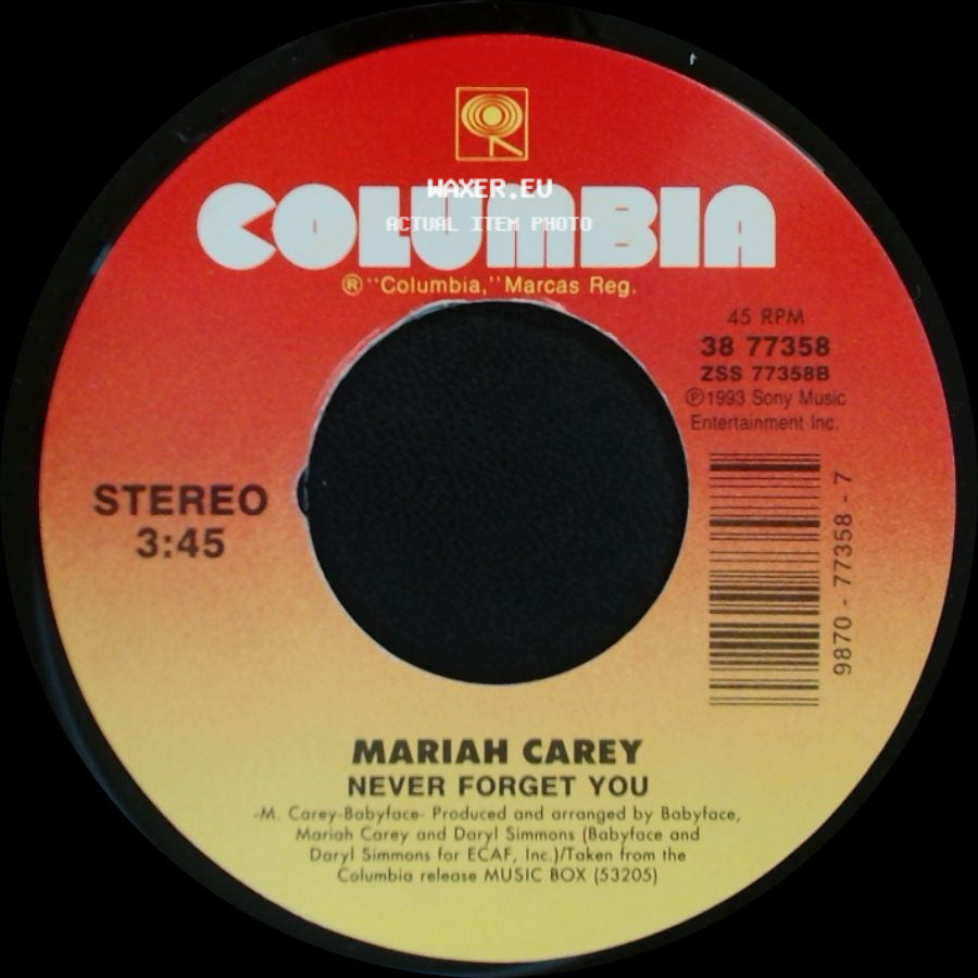 Mariah Carey - Without You / Never Forget You side B