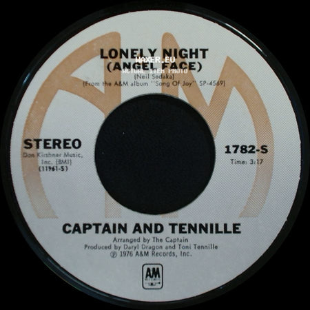 Captain And Tennille - Lonely Night (Angel Face) / Smile For Me One More Time side A