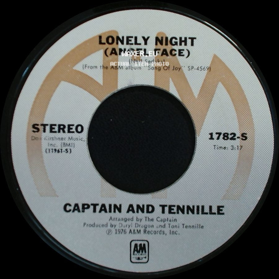 Captain And Tennille - Lonely Night (Angel Face) / Smile For Me One More Time side A