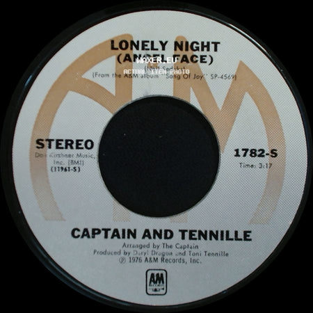Captain And Tennille - Lonely Night (Angel Face) / Smile For Me One More Time side A