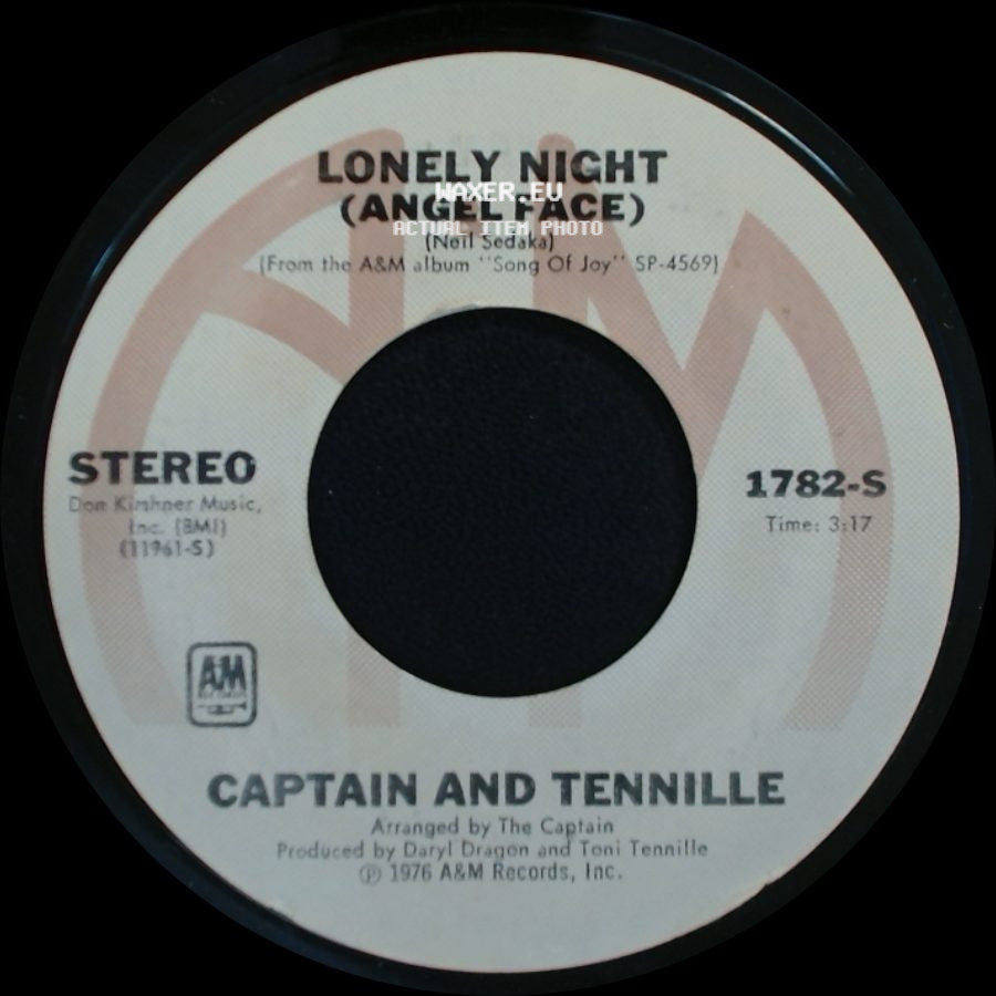 Captain And Tennille - Lonely Night (Angel Face) / Smile For Me One More Time side A