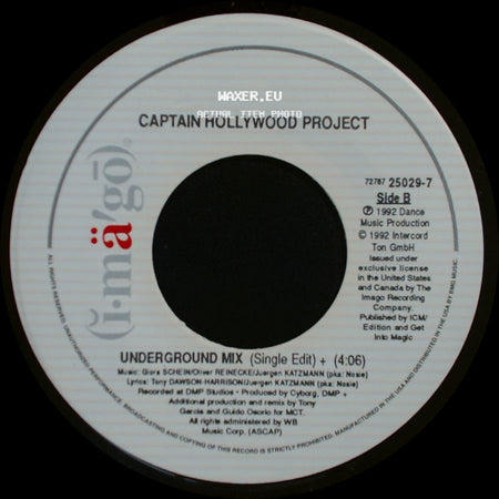 Captain Hollywood Project - More And More (Single Edit) / Underground Mix (Single Edit) side B