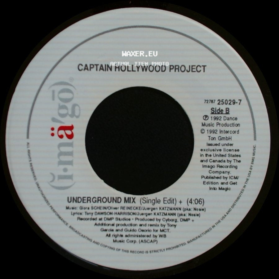 Captain Hollywood Project - More And More (Single Edit) / Underground Mix (Single Edit) side B