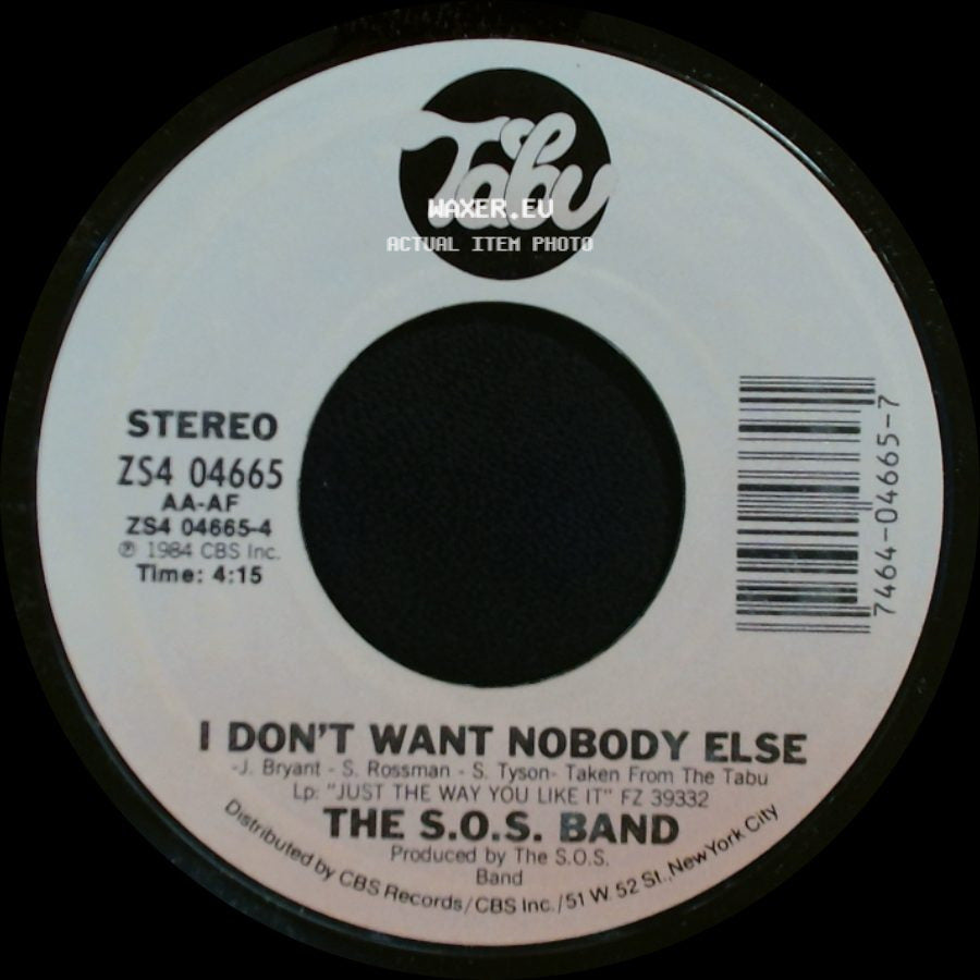 The S.O.S. Band - I Don't Want Nobody Else / No One's Gonna Love You side A