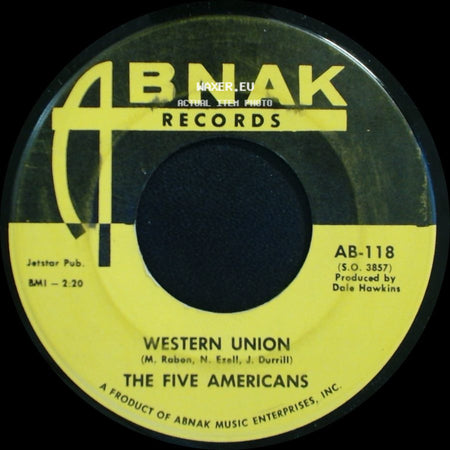 The Five Americans - Now That It's Over / Western Union side B