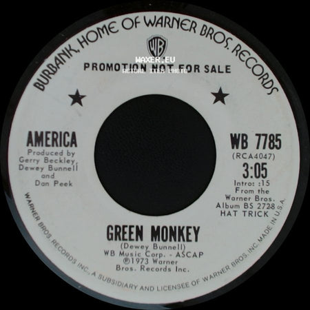 America - Green Monkey / She's Gonna Let You Down side A