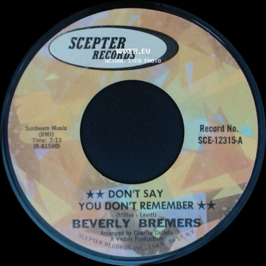 Beverly Bremers - Get Smart Girl / Don't Say You Don't Remember side B