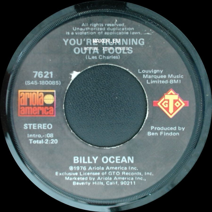 Billy Ocean - You're Running Outa Fools / Love Really Hurts Without You side A