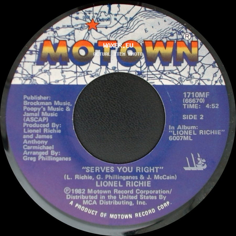 Lionel Richie - Running With The Night / Serves You Right side B