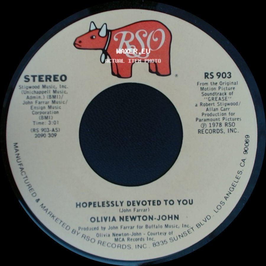Olivia Newton-John - Hopelessly Devoted To You / Love Is A Many Splendored Thing side A