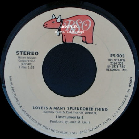 Olivia Newton-John - Hopelessly Devoted To You / Love Is A Many Splendored Thing side B