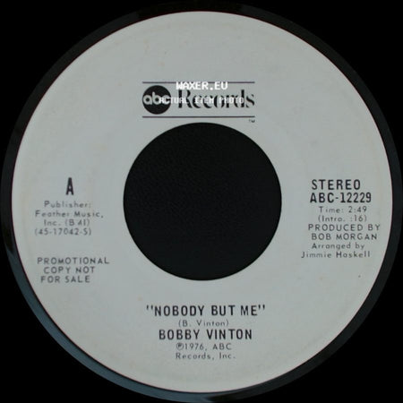 Bobby Vinton - "Nobody But Me" / Nobody But Me side B