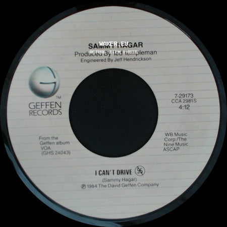 Sammy Hagar - Burnin' Down The City / I Can't Drive side B