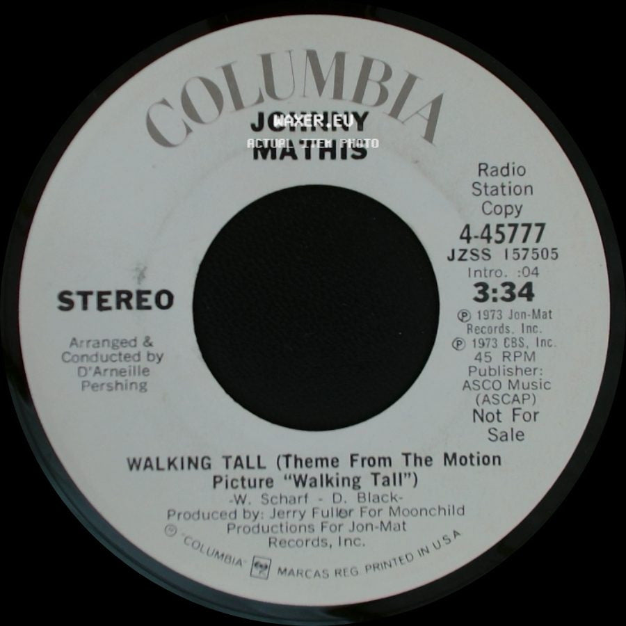 Johnny Mathis - Take Good Care Of Her / Walking Tall (Theme From The Motion Picture "Walking Tall") side B