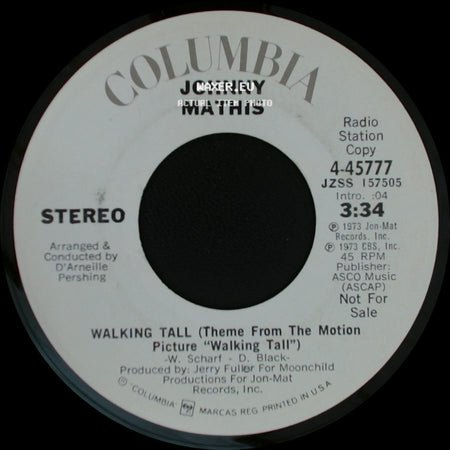 Johnny Mathis - Take Good Care Of Her / Walking Tall (Theme From The Motion Picture "Walking Tall") side B