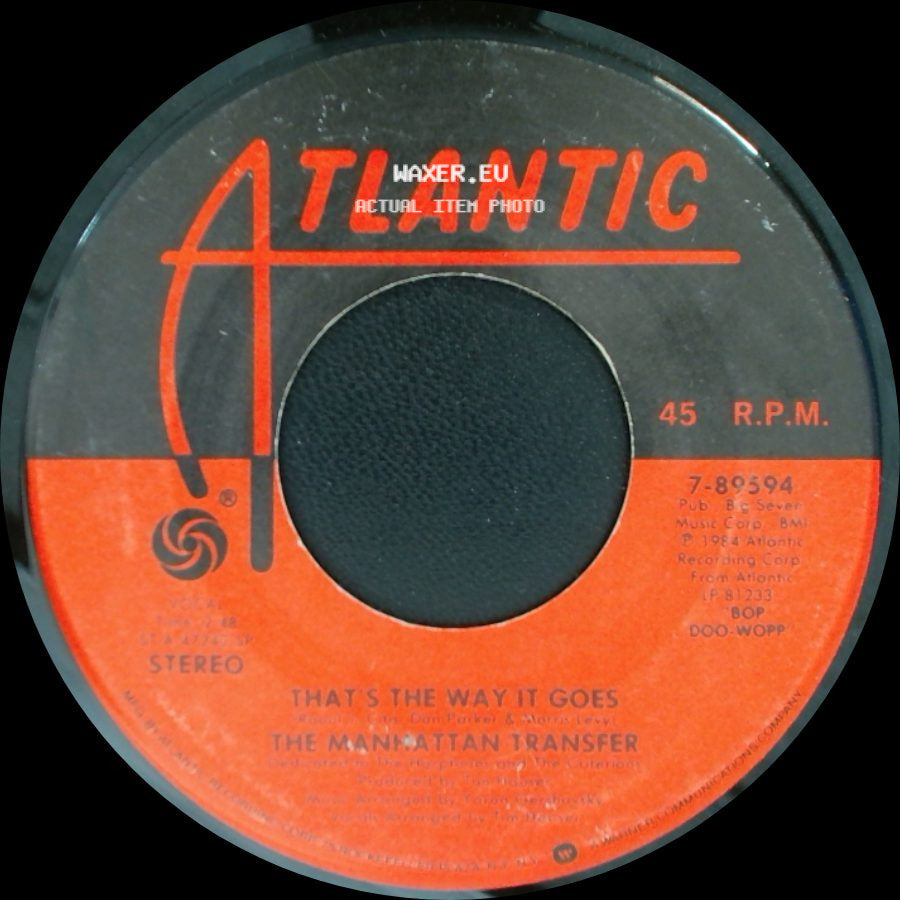 The Manhattan Transfer - Baby Come Back To Me (The Morse Code Of Love) / That's The Way It Goes side B