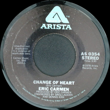 Eric Carmen - Hey Deanie / Change Of Heart side B