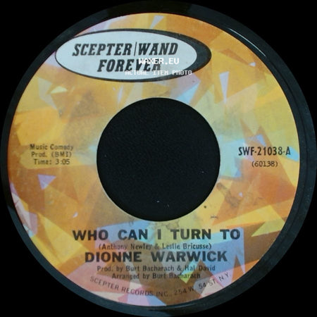 Dionne Warwick - Don't Ever Say I Didn't Tell You So / Who Can I Turn To side B