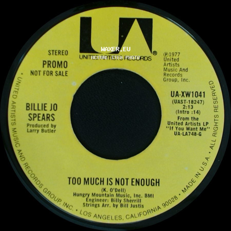 Billie Jo Spears - Too Much Is Not Enough / Too Much Is Not Enough side A