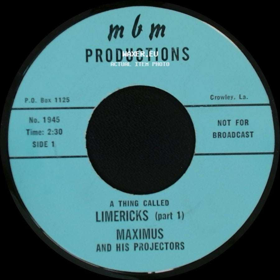 Maximus And His Projectors - A Thing Called Limericks (Part 1) / Bang Bang Lou Lou side A