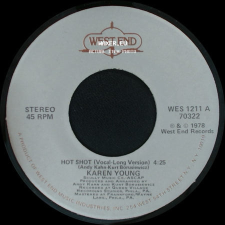 Karen Young - Hot Shot (Vocal-Short Version) / Hot Shot (Vocal-Long Version) 4:25 side B