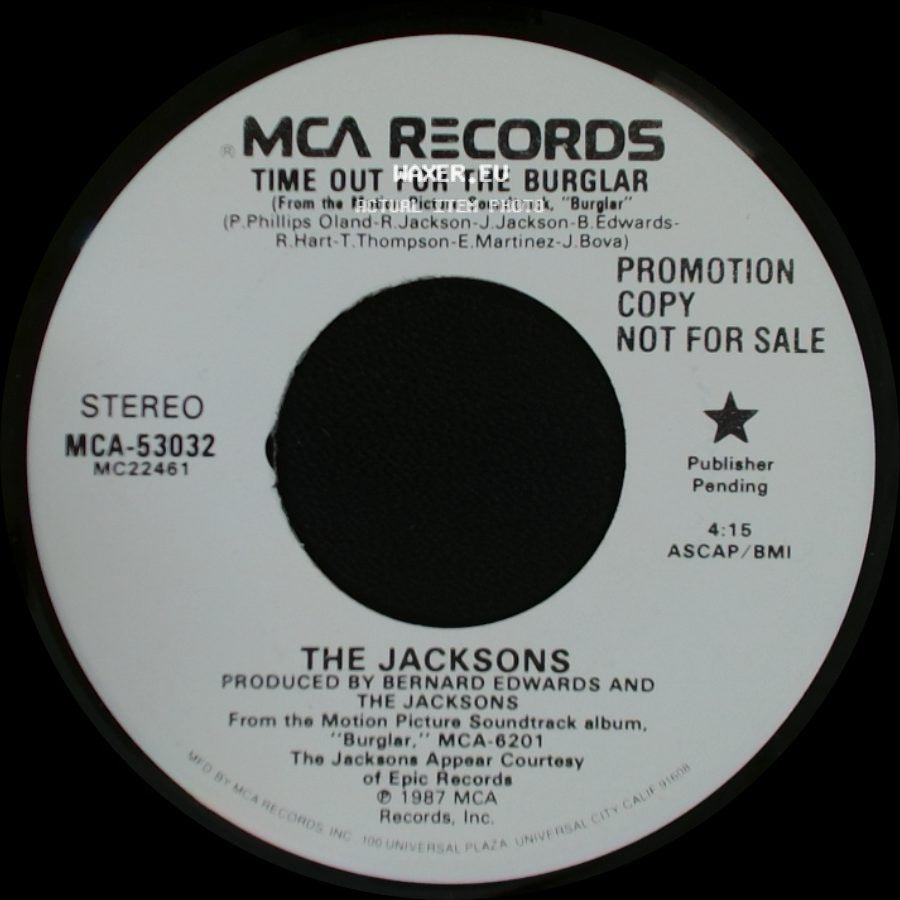 The Jacksons - Time Out For The Burglar / Time Out For The Burglar side A