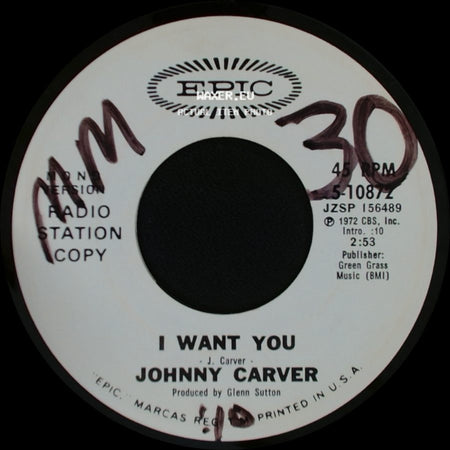 Johnny Carver - I Want You / I Want You side B