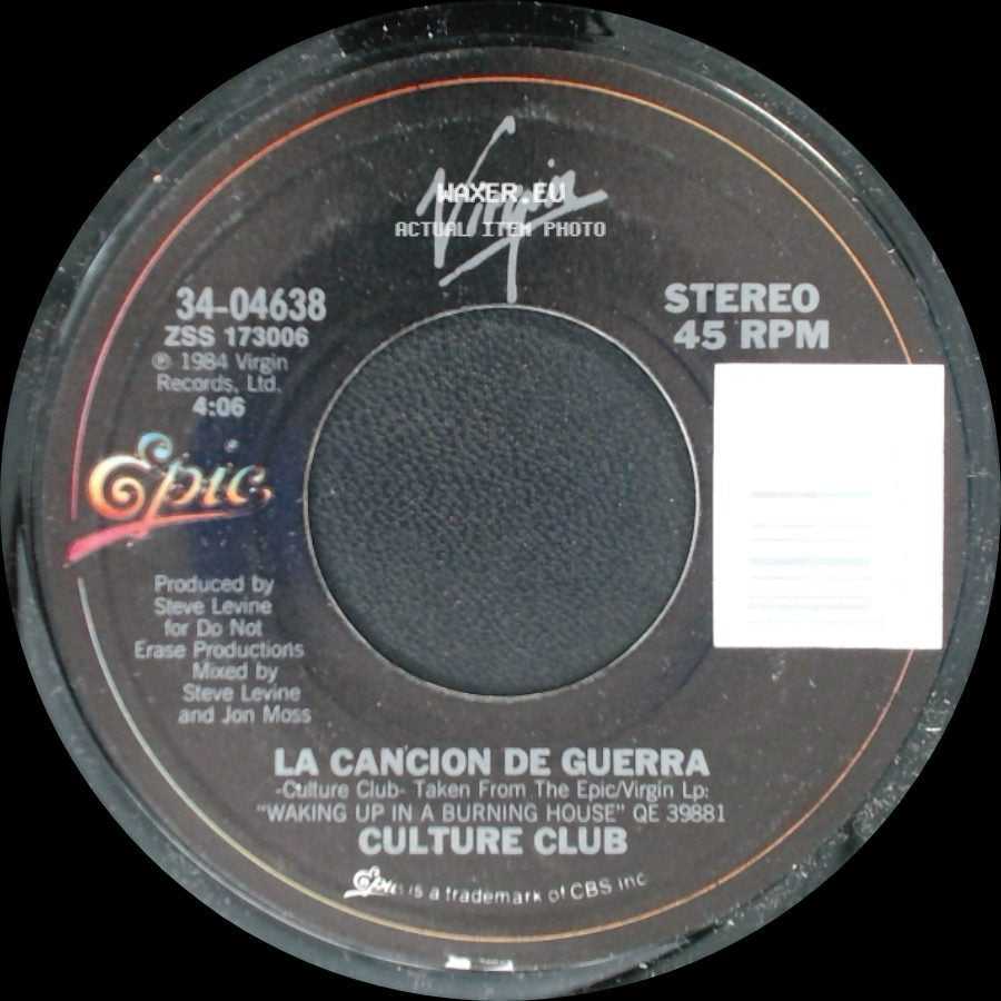 Culture Club - La Cancion De Guerra / The War Song side A