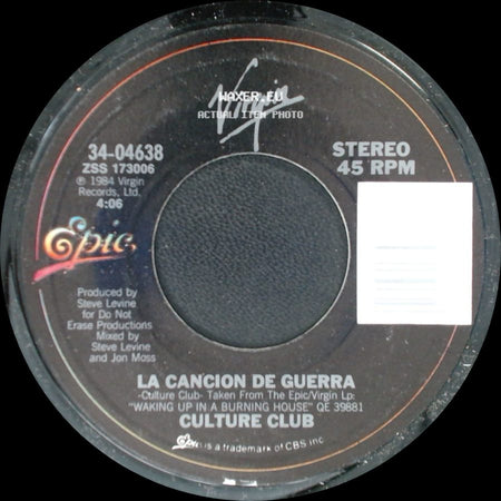 Culture Club - La Cancion De Guerra / The War Song side A