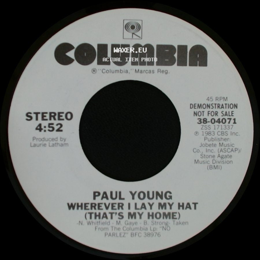 Paul Young - Wherever I Lay My Hat (That's My Home) / Wherever I Lay My Hat (That's My Home) side A