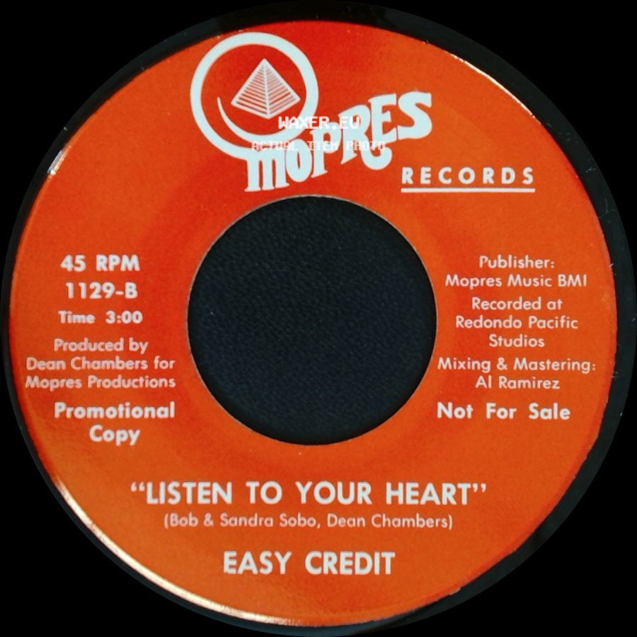 Easy Credit - Rocking Me In Your Arms / Listen To Your Heart side B