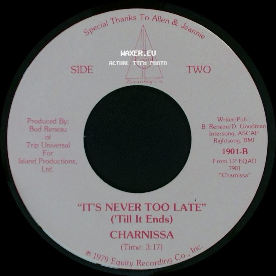 Charnissa - When Can We Do This Again / It's Never Too Late ('till It Ends) side B
