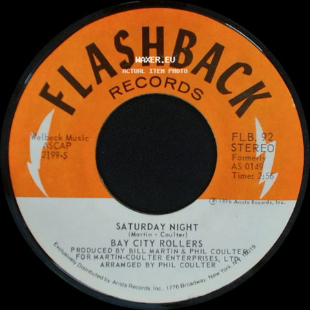 Bay City Rollers - Money Honey / Saturday Night side B