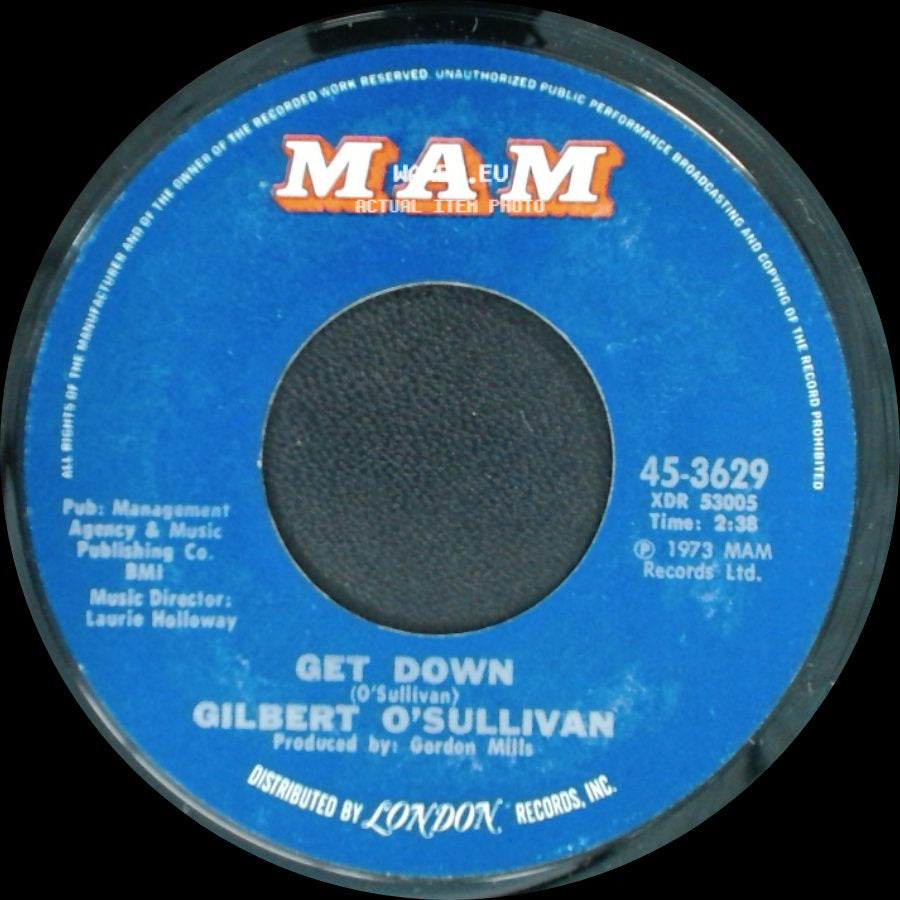 Gilbert O'sullivan - Get Down / A Very Extraordinary Sort Of Girl side A