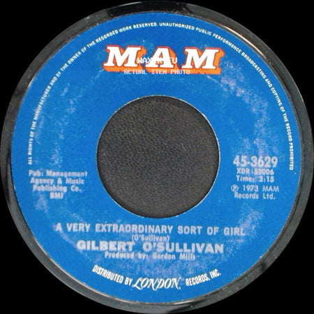 Gilbert O'sullivan - Get Down / A Very Extraordinary Sort Of Girl side B