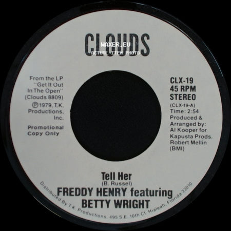 Freddy Henry Featuring Betty Wright - Tell Her / Tell Her side A