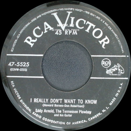 Eddy Arnold, The Tennessee Plowboy And His Guitar - I'll Never Get Over You / I Really Don't Want To Know side B
