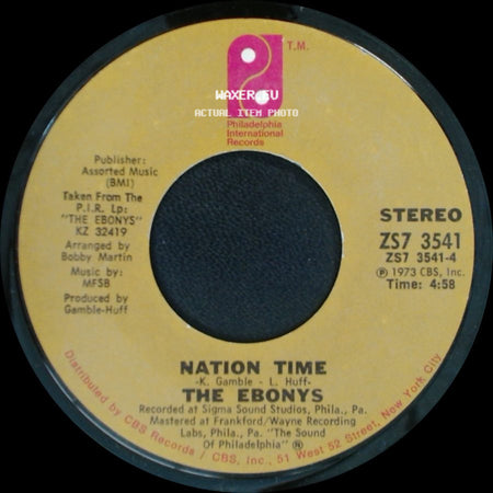 The Ebonys - Nation Time / I Believe side A