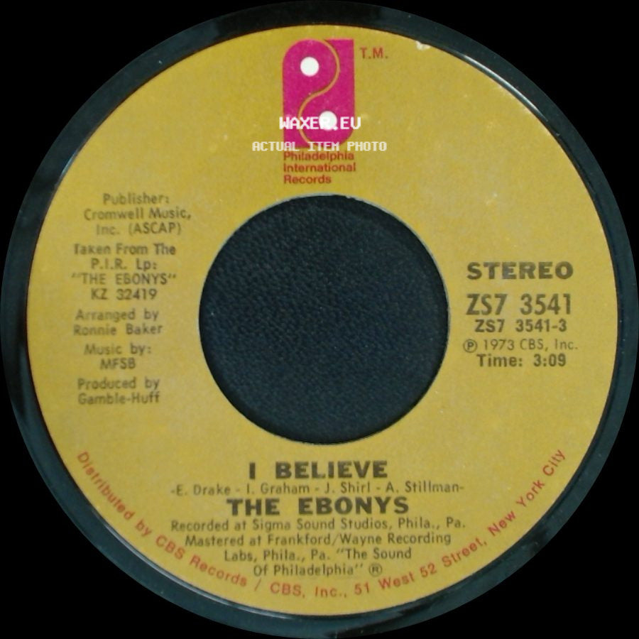 The Ebonys - Nation Time / I Believe side B