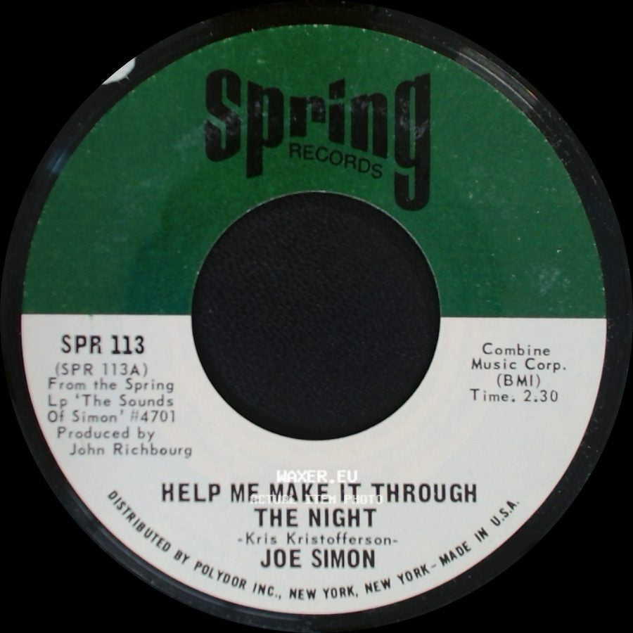 Joe Simon - Help Me Make It Through The Night / To Lay Down Beside You side A
