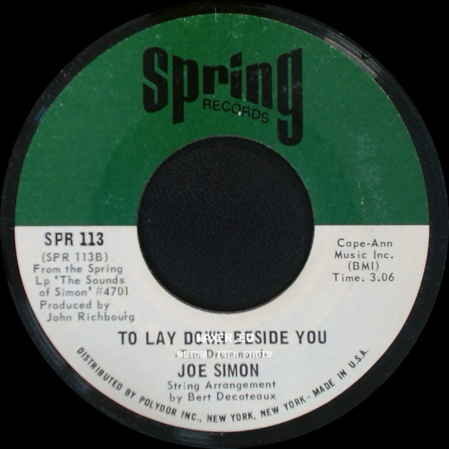 Joe Simon - Help Me Make It Through The Night / To Lay Down Beside You side B