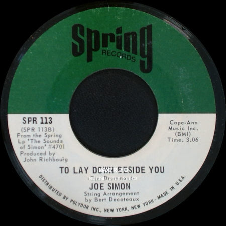 Joe Simon - Help Me Make It Through The Night / To Lay Down Beside You side B