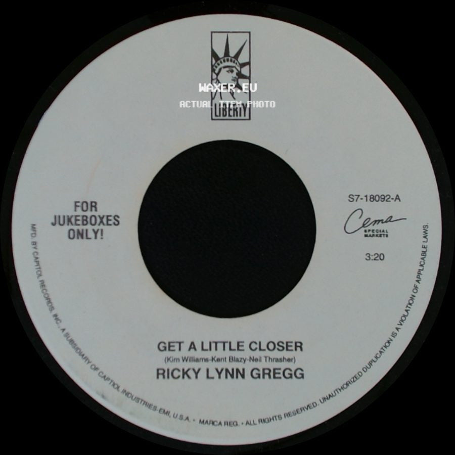 Ricky Lynn Gregg - Get A Little Closer / If I Had A Cheatin' Heart side A